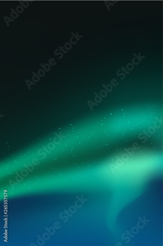 Night Sky, Aurora Borealis, Northern Lights Effect, Realistic Colored polar lights. Vector Illustration, abstract space design for aurora borealis.