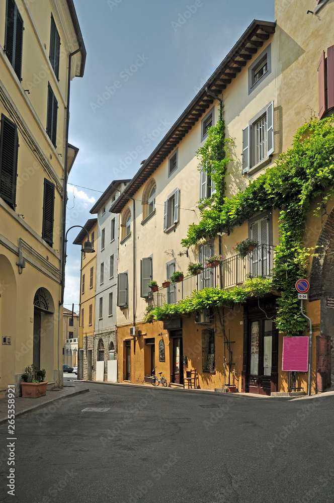 Forli, Castrocaro, details of the medieval Maltoni street.