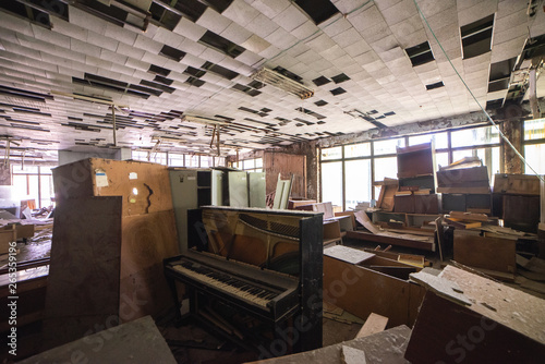 abandoned furniture store in ghost town Pripyat in Chernobyl Exclusion Zone, Ukraine