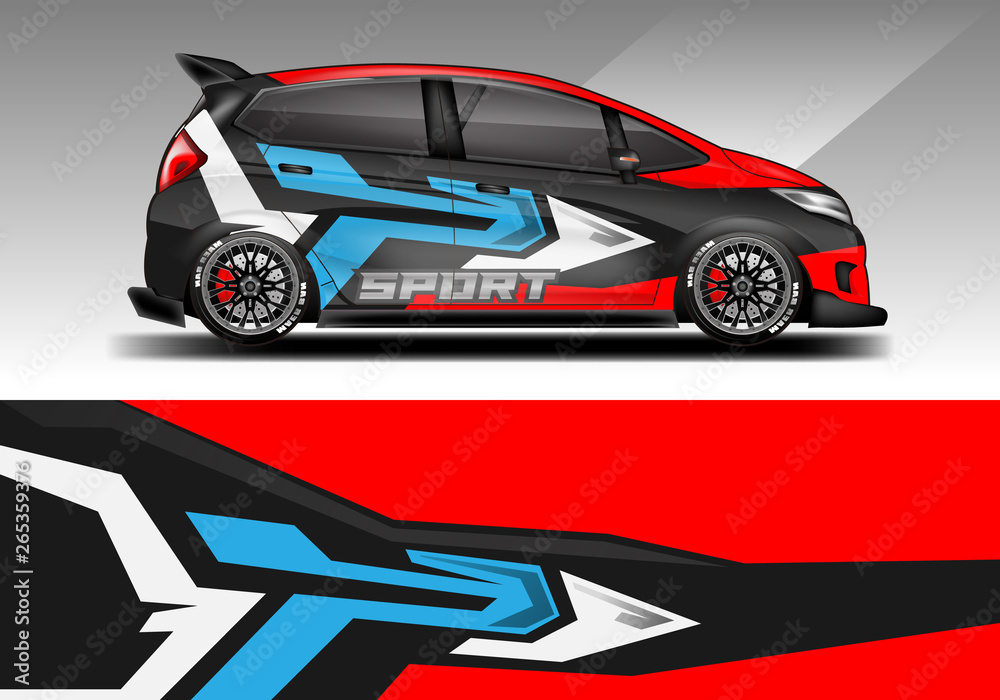 Car wrap decal design vector. Graphic abstract background kit designs for vehicle Car wrap decal design vector. Graphic abstract background kit designs for vehicle