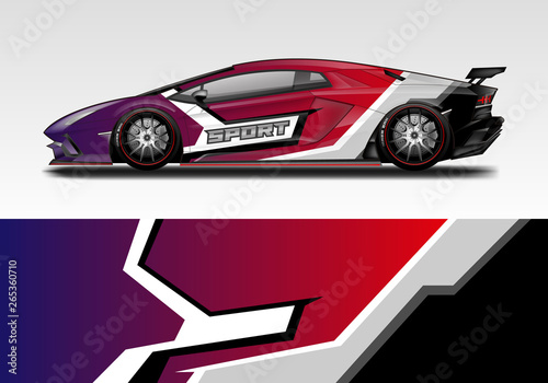 Racing car wrap design. Sport car. abstract background with vector.