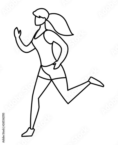 athletic woman running character