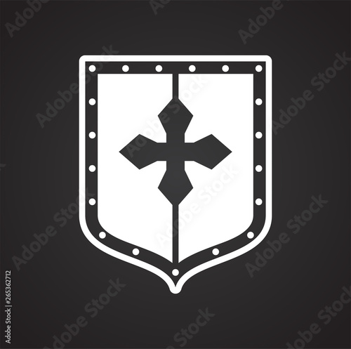 Shields and Heraldry related icon on background for graphic and web design. Simple vector sign. Internet concept symbol for website button or mobile app.