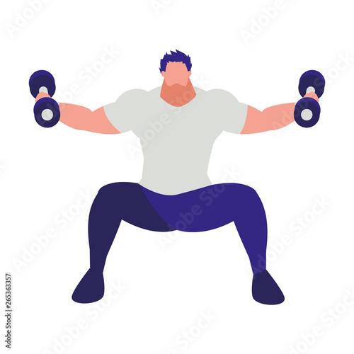 athletic man weight lifting