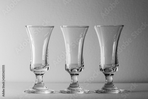empty glasses isolated on white background