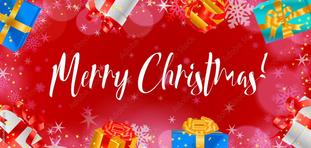 Naklejka premium New year and christmas design with calligraphy text.