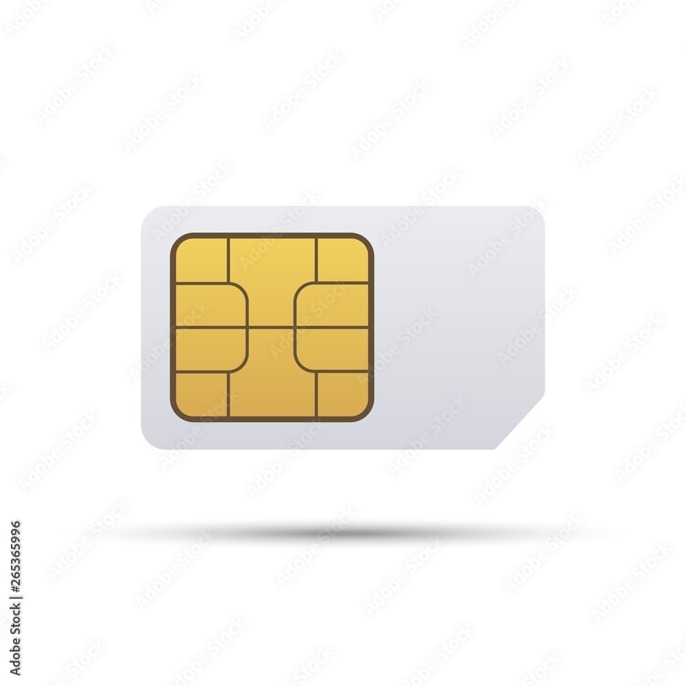 Simcard icon on white Simcard icon on white