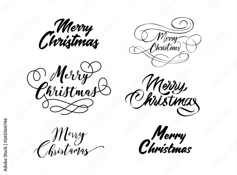 Christmas holiday poster.  Lettering and calligraphy text base design.