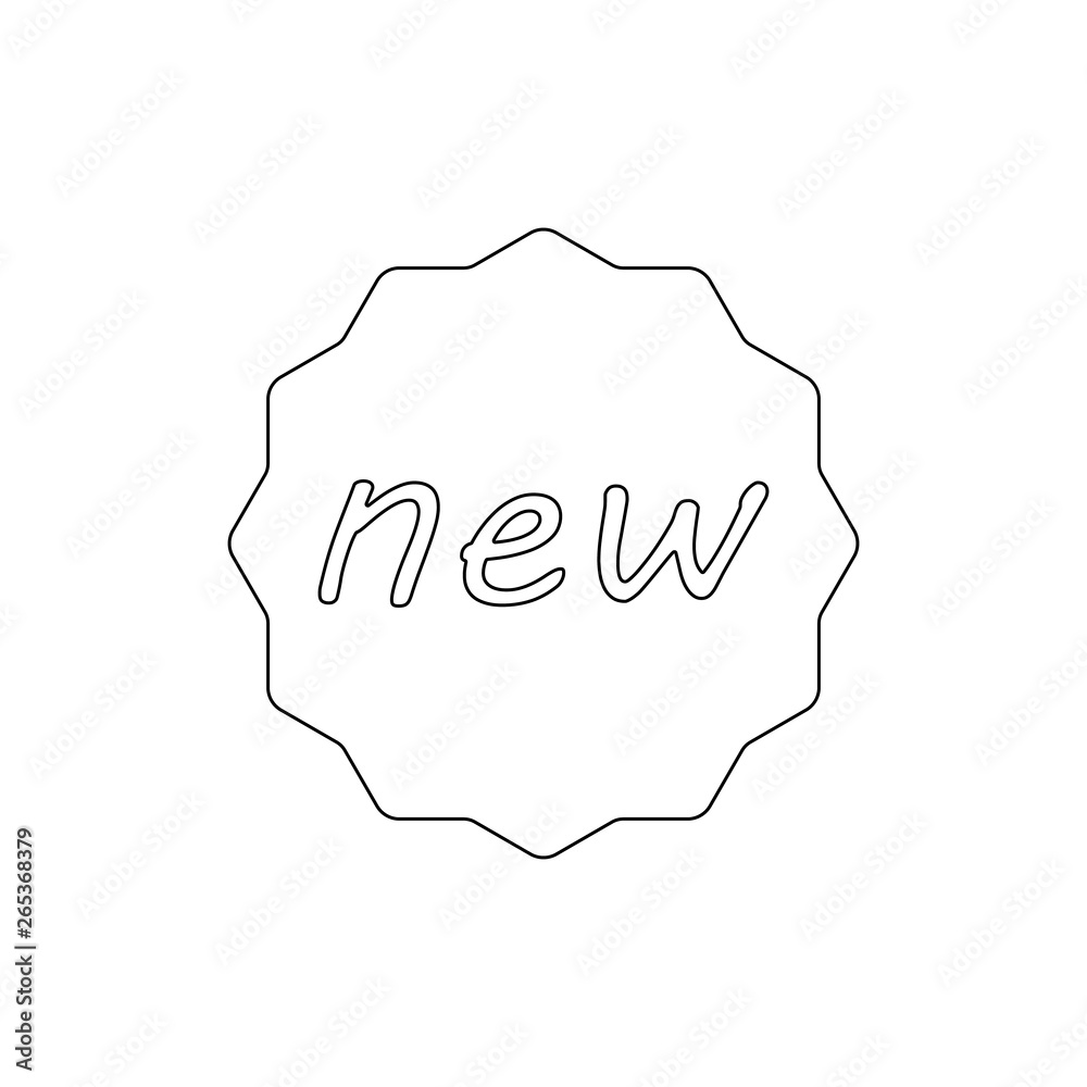 new badge outline icon. Signs and symbols can be used for web, logo, mobile app, UI, UX