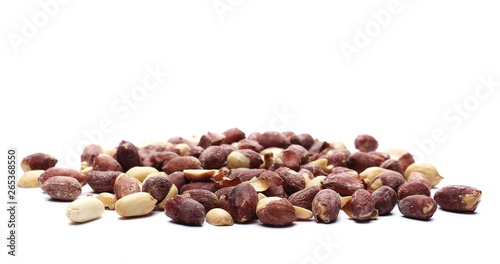 Salted peanut isolated on white