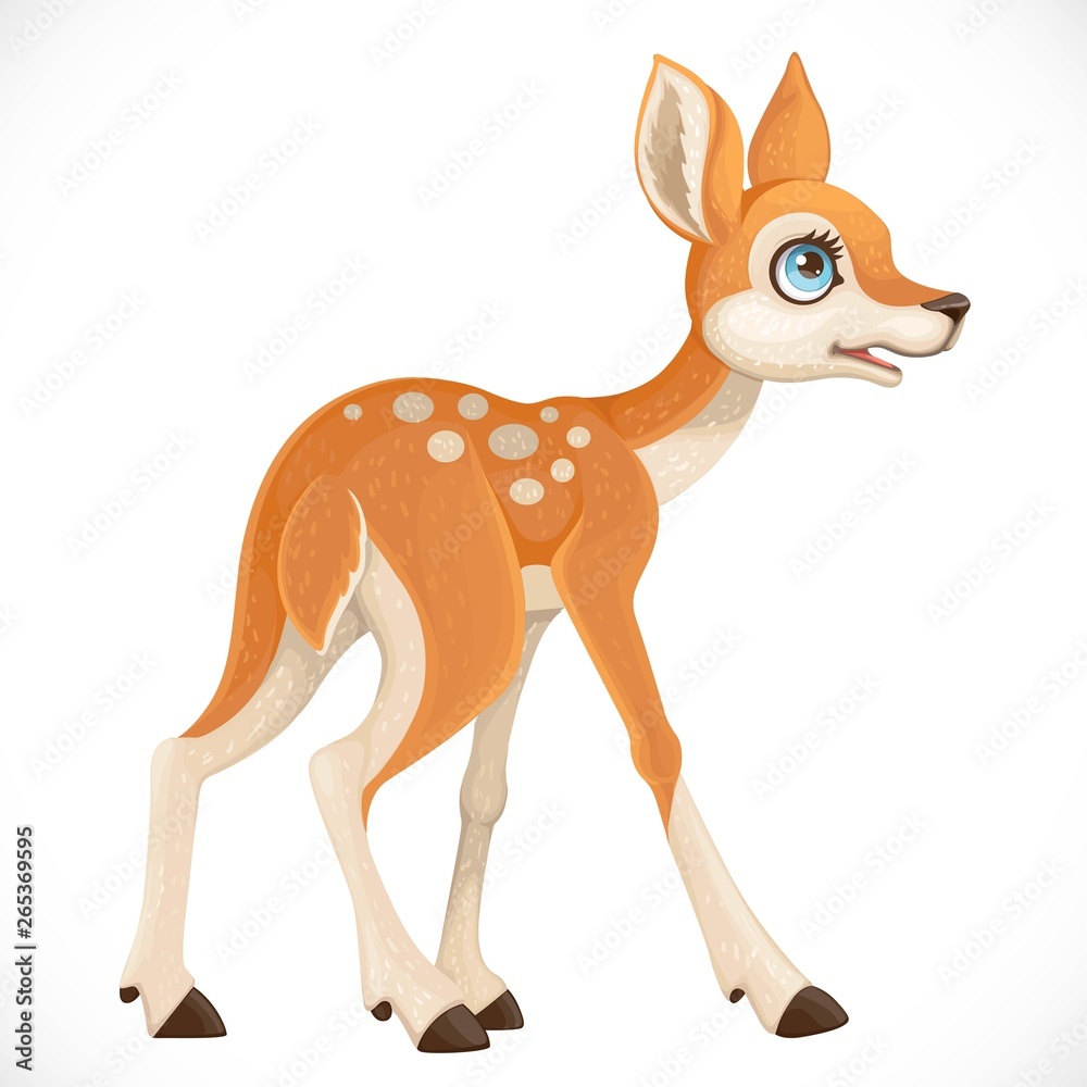 Cute cartoon spotted deer isolated on a white background Cute cartoon spotted deer isolated on a white background