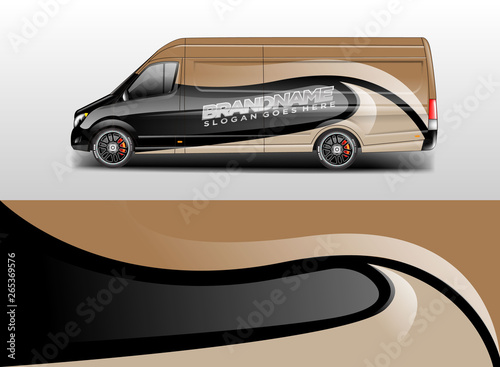 Van wrap design. Wrap, sticker and decal design for company. Vector format