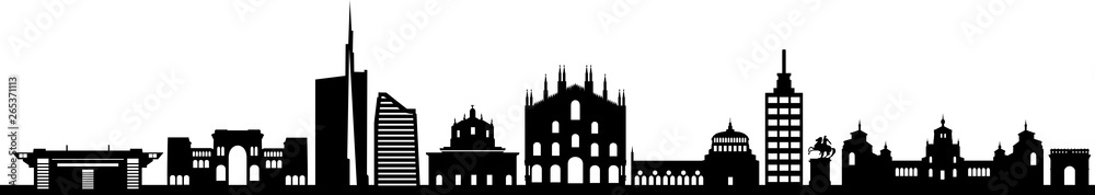 Naklejka premium Sylwetka panoramę miasta Mailand