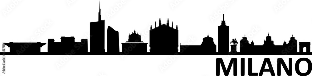 Naklejka premium Mailand City Skyline Silhouette