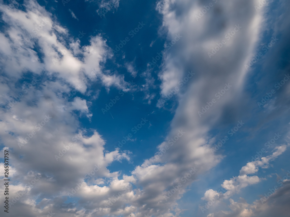 With clouds on blue sky. Clouds on blue sky. Clouds pattern.