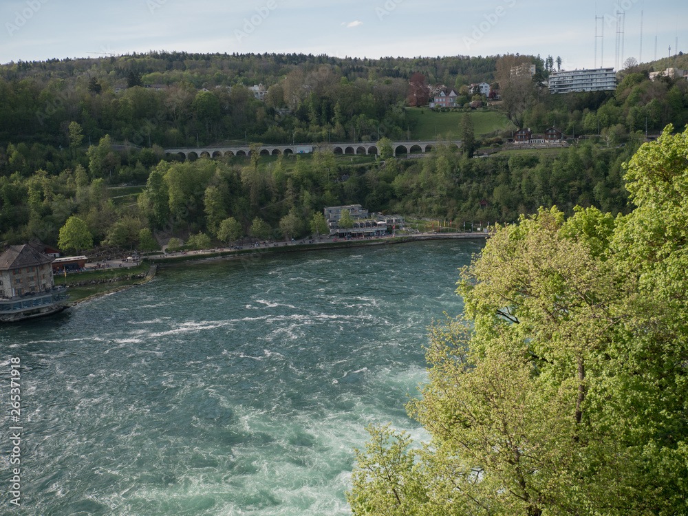 Fototapeta premium Rhine Falls in Switzerland early spring time