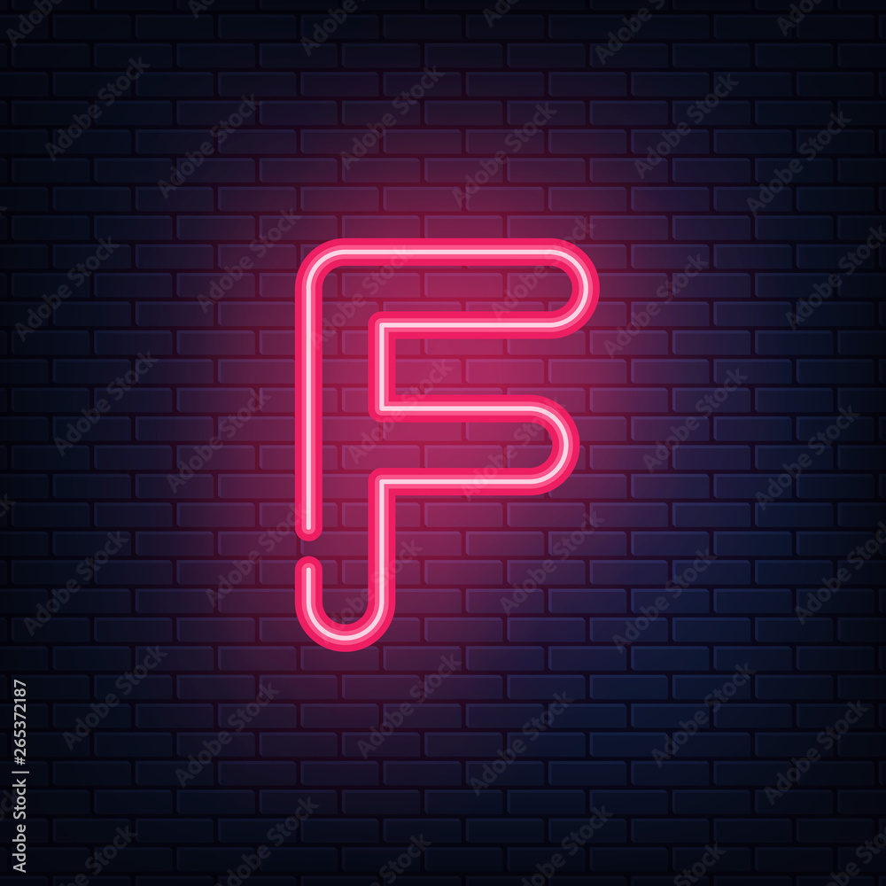 Glowing red neon letters. Realistic bright font on dark brick wall. Vector illustration of eps 10. Glowing red neon letters. Realistic bright font on dark brick wall. Vector illustration of eps 10.