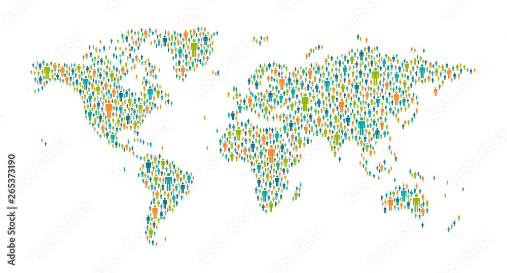 Fototapeta premium World Map - Global Human Connection