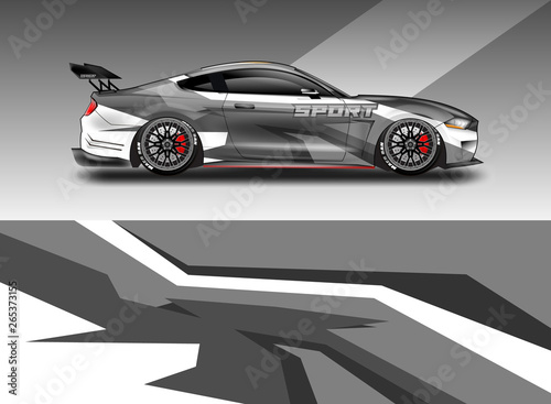 Sport Car decal wrap design vector. Graphic abstract stripe racing background kit designs for vehicle  race car  rally  adventure and livery. Eps 10