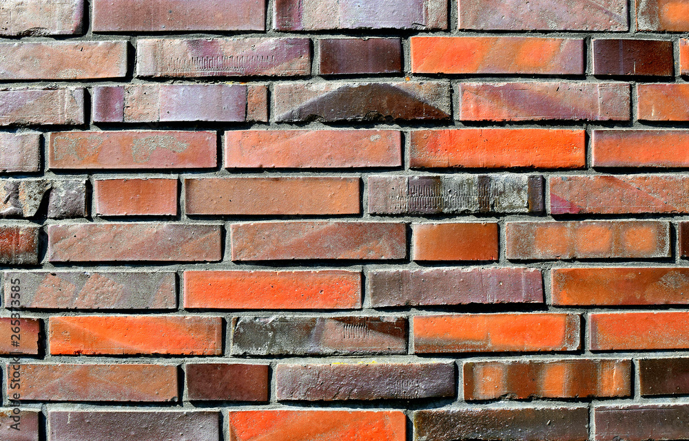Obraz premium Red brick background, brick wall pattern texture. Design.