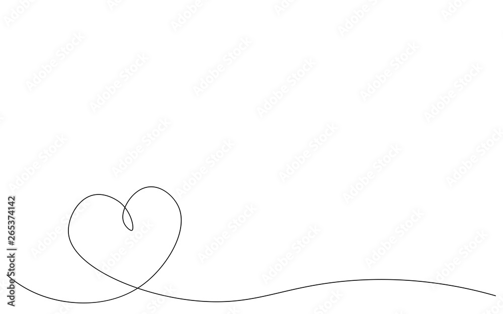 Abstract heart background one line drawing vector illustration Abstract heart background one line drawing vector illustration