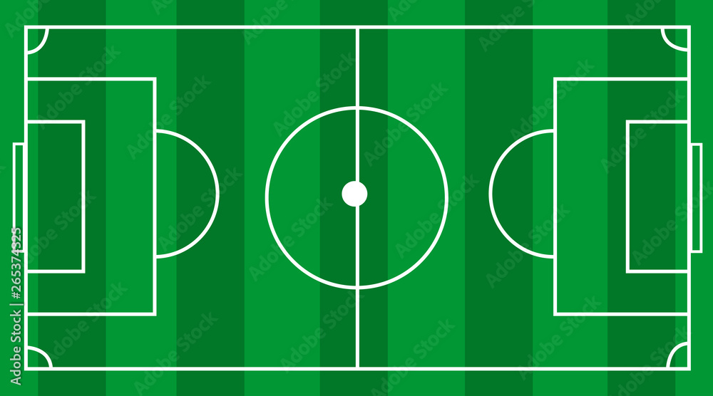 Vector green grass soccer football field background