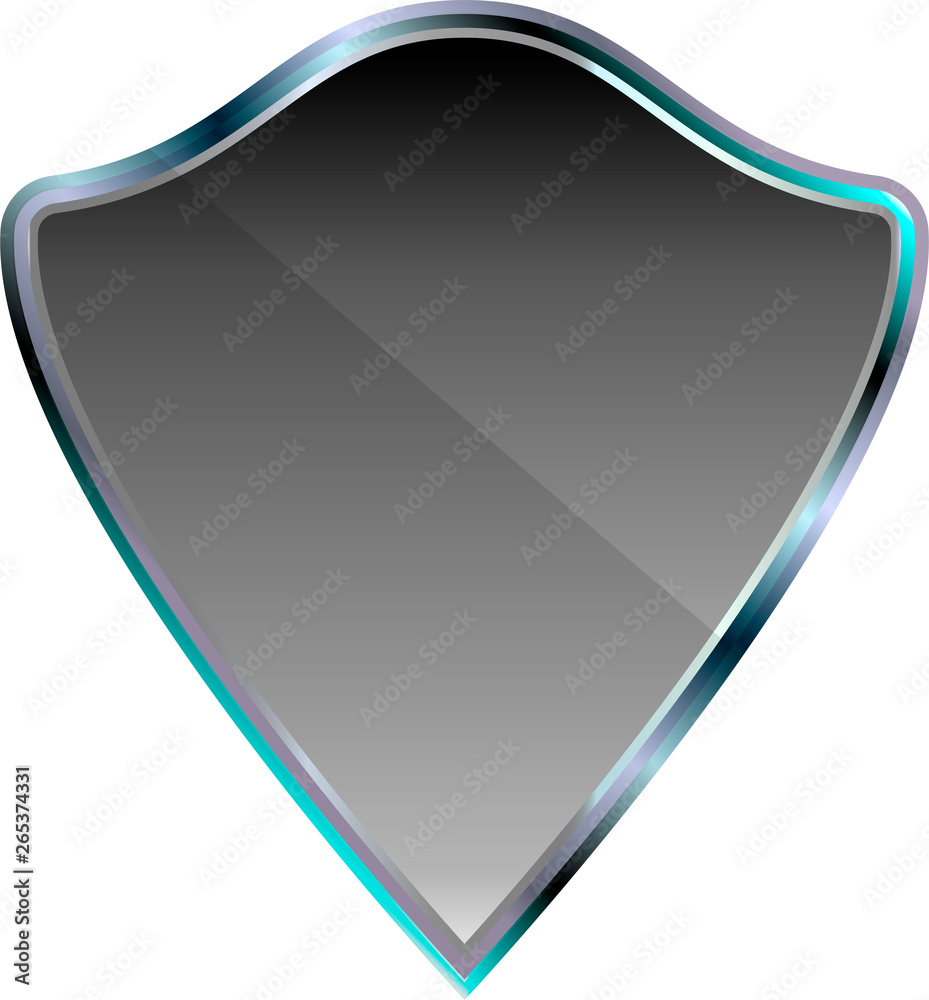 Silver metallic shield vector icon Silver metallic shield vector icon