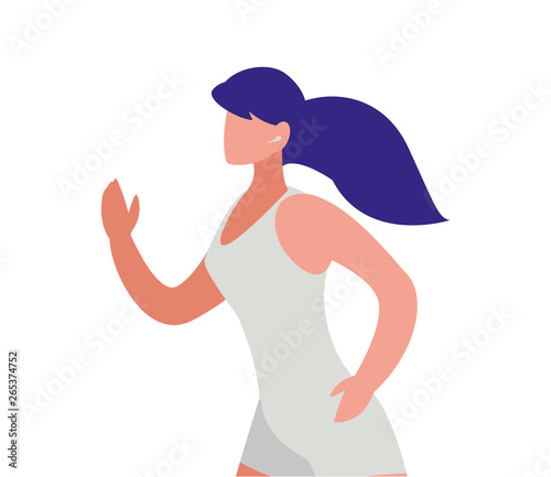 athletic woman running character