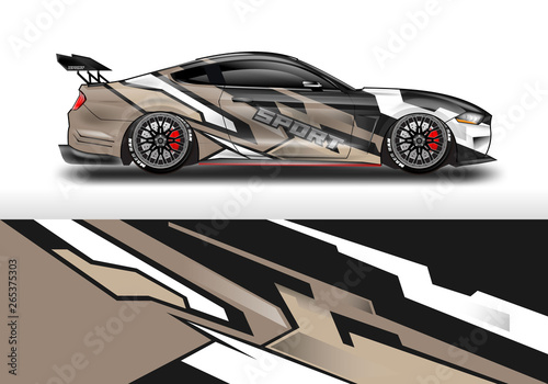 Livery decal car vector   supercar  rally  drift . Graphic abstract stripe racing background . 