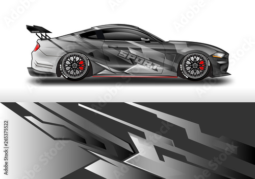 Livery decal car vector , supercar, rally, drift . Graphic abstract stripe racing background . 