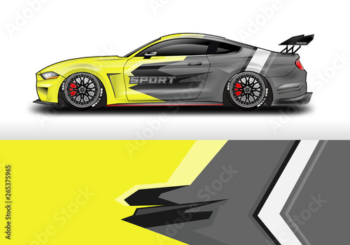 Livery decal car vector   supercar  rally  drift . Graphic abstract stripe racing background . 