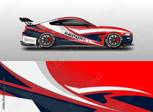 Livery decal car vector   supercar  rally  drift . Graphic abstract stripe racing background . 