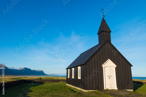 Small church on the Snaefellsnes peninsula; Budir, Iceland photo