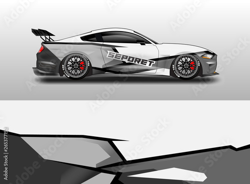 Livery decal car vector   supercar  rally  drift . Graphic abstract stripe racing background . 