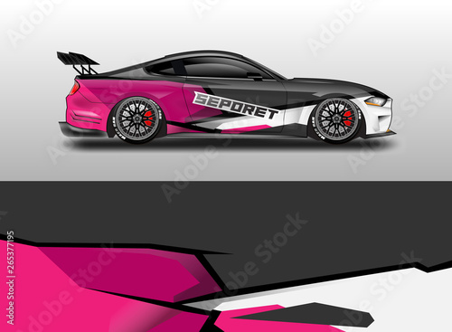 Livery decal car vector   supercar  rally  drift . Graphic abstract stripe racing background . 