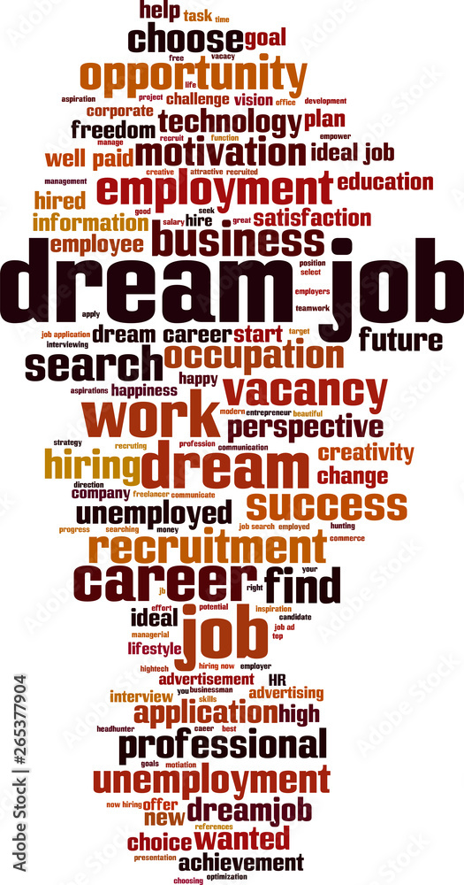 Obraz premium Dream job word cloud