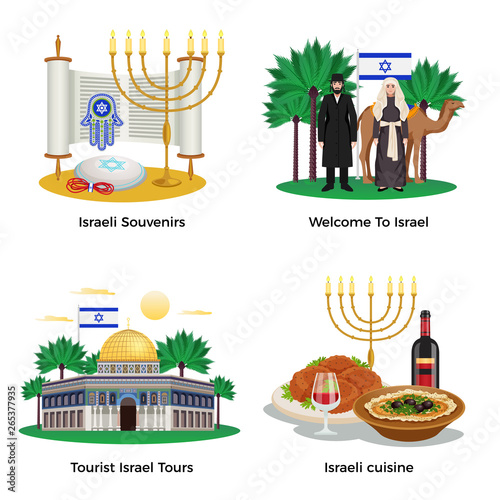 Israel Concept Icons Set