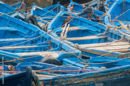 Fotografie Morocco, Essaouira, Fishing Boats in the Harbour