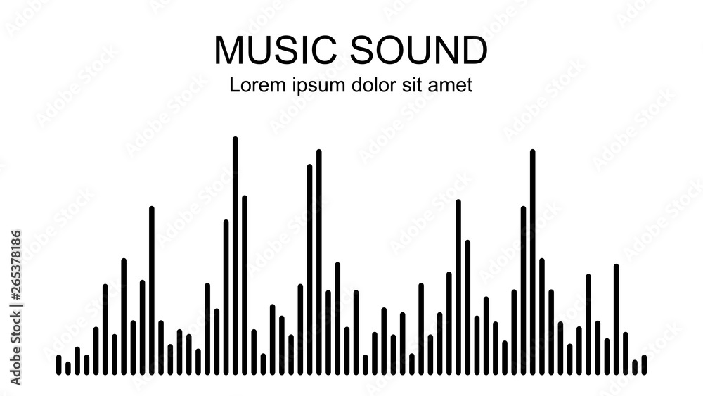 Vector music sound waves on white background. Audio equalizer icon. Vector music sound waves on white background. Audio equalizer icon.