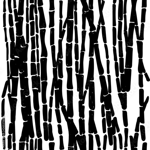 Seamless pattern with bamboo. Stylish background. Leaves and branches. Drawing by hand.