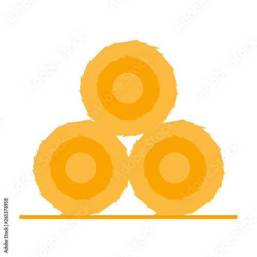 Round hay bales. Vector illustration