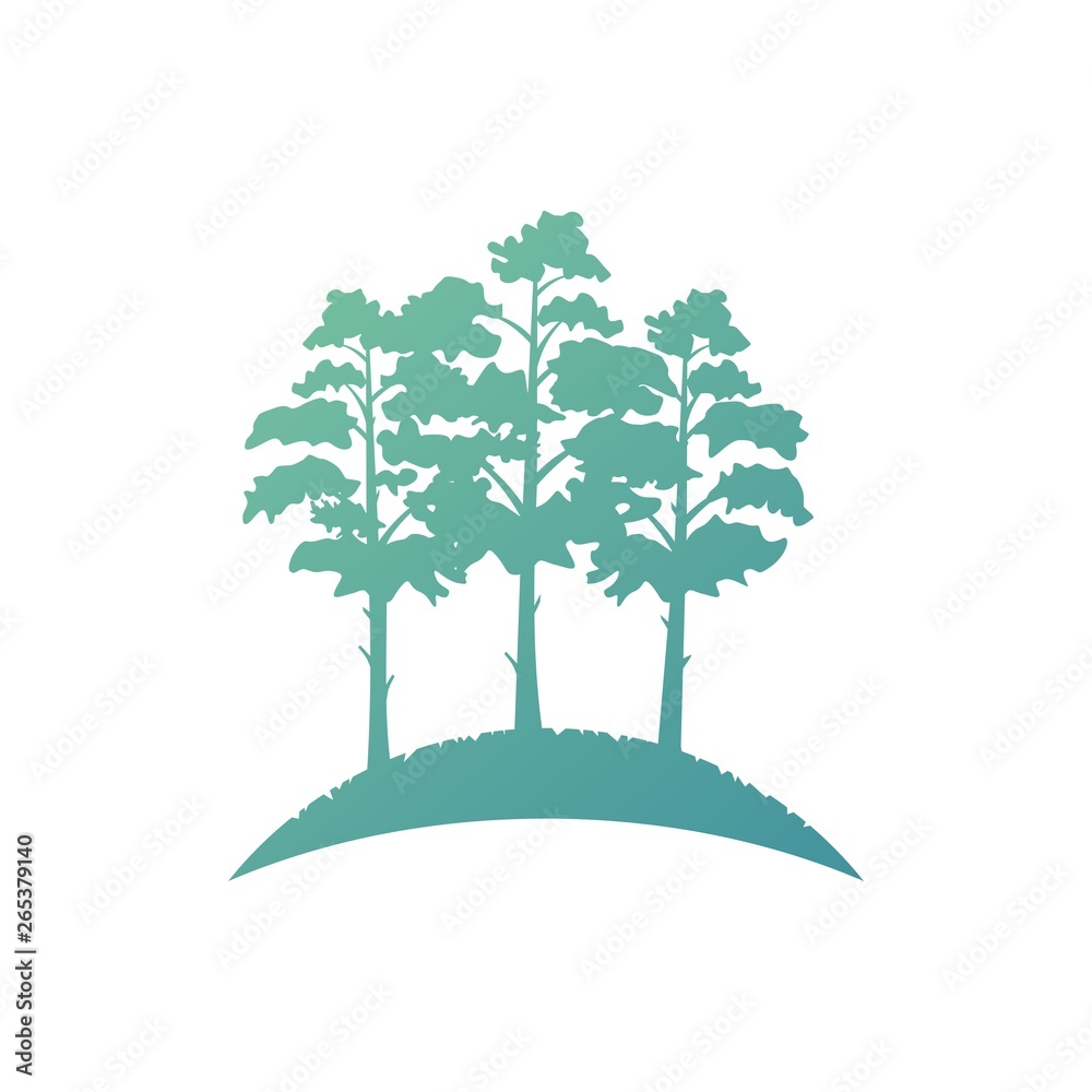 Obraz premium Silhouette of a group of trees