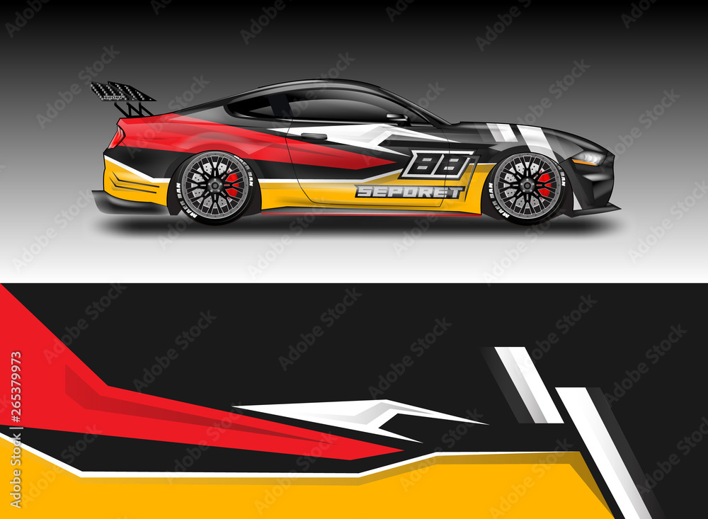 Car wrap designs vector . File ready to print and editable . Eps 10