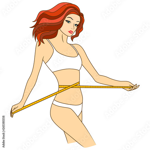 Lady with tape measure around body