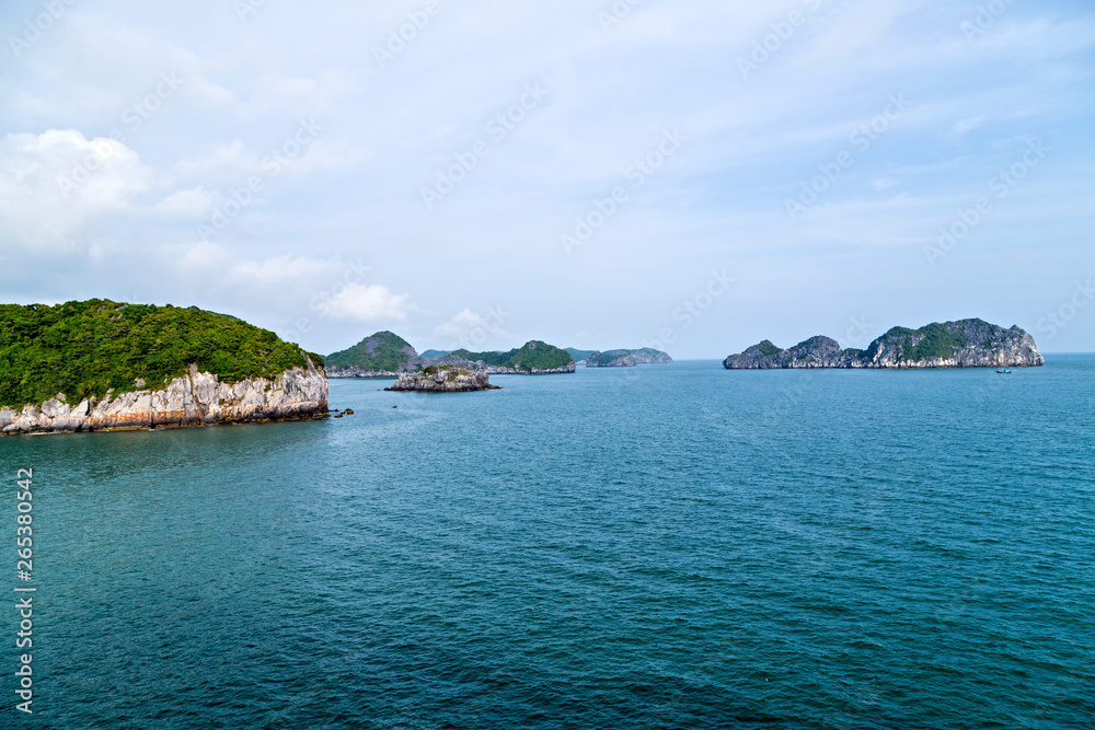 Halong bay islands. Rock islands South China Sea Vietnam. Site Asia