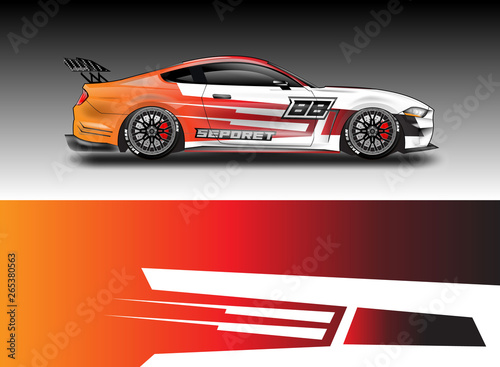 Livery decal car vector   supercar  rally  drift . Graphic abstract stripe racing background . File ready to print and editable .