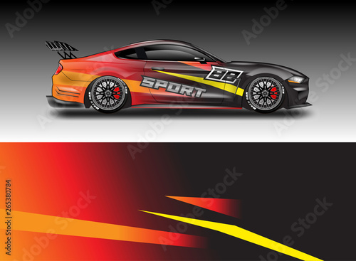 Livery decal car vector   supercar  rally  drift . Graphic abstract stripe racing background . File ready to print and editable .