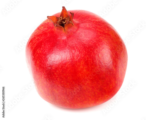 one pomegranate fruit isolated on a white background
