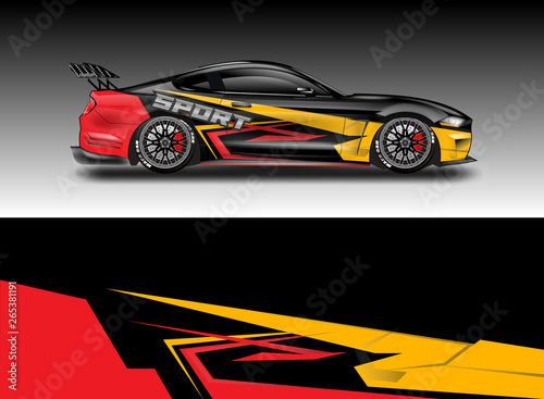 Livery decal car vector   supercar  rally  drift . Graphic abstract stripe racing background . File ready to print and editable .