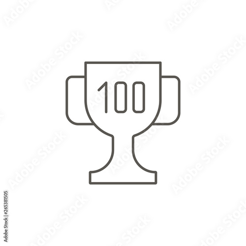 Gaming, media, rating, hundred vector icon. Element of simple icon for websites, web design, mobile app, info graphics. Thick line icon for website design and development